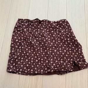 Le Lis Dark Brown Floral Pencil Skirt